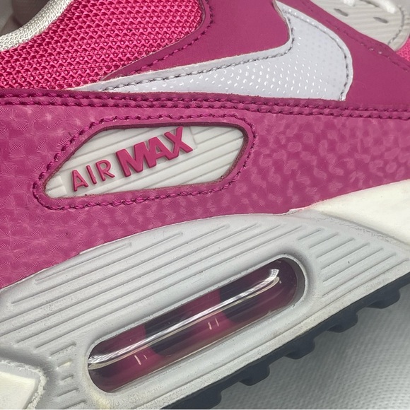 Nike Air Max 90 ‘13 GS Sneakers Youth US 5Y Textured Leather Elephant Pink White - Picture 7 of 16